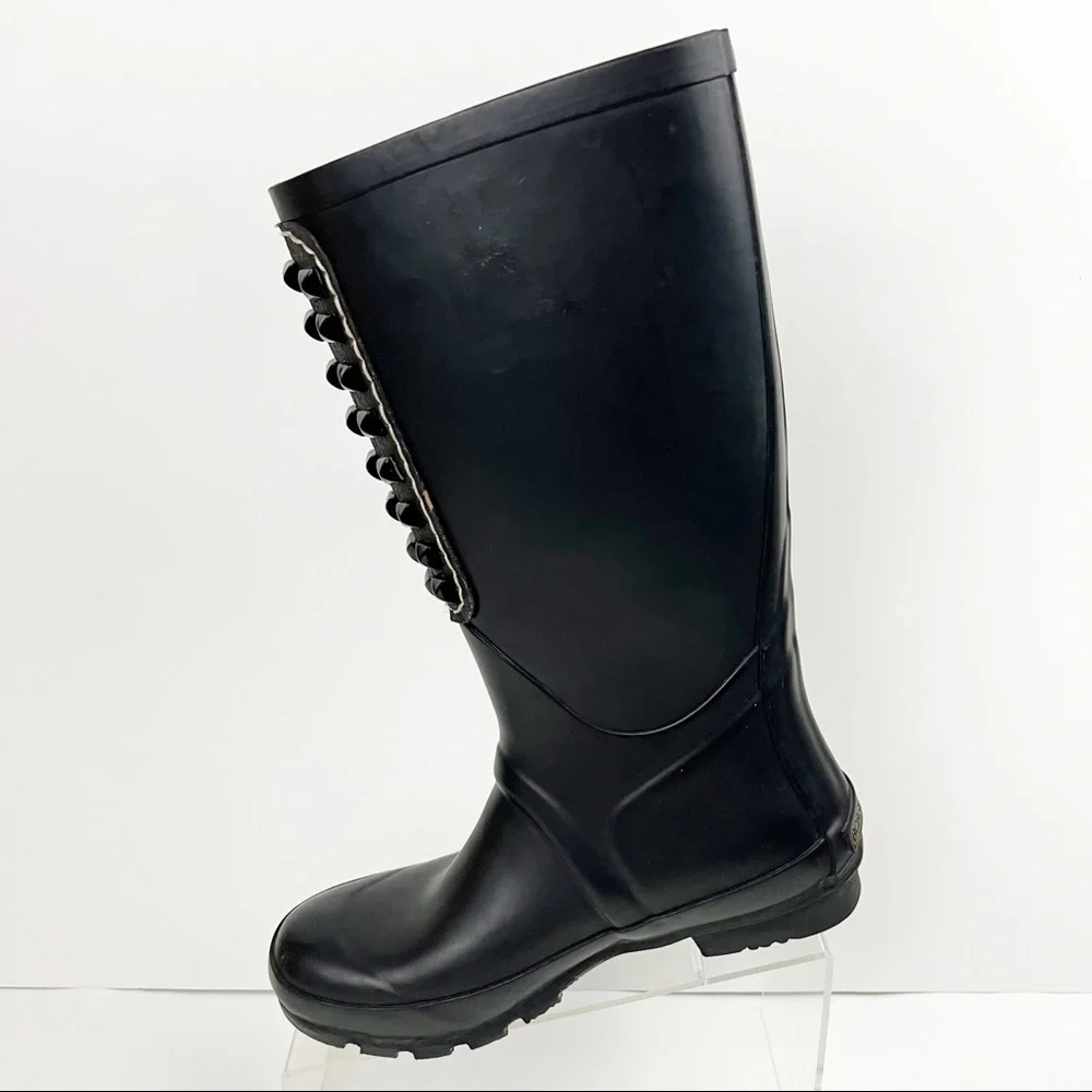 BcbgMaxazria Studded Black‎ Rain Boots Size 6